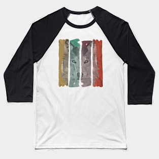 Geometric Wolf Design Baseball T-Shirt